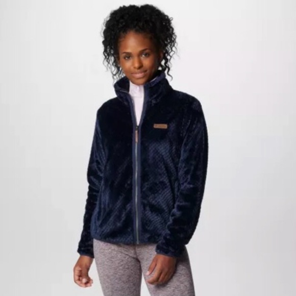 Columbia Fire Side II Sherpa Full Zip Fleece Woman’s XS Dark Navy Blue Jacket - Picture 1 of 14